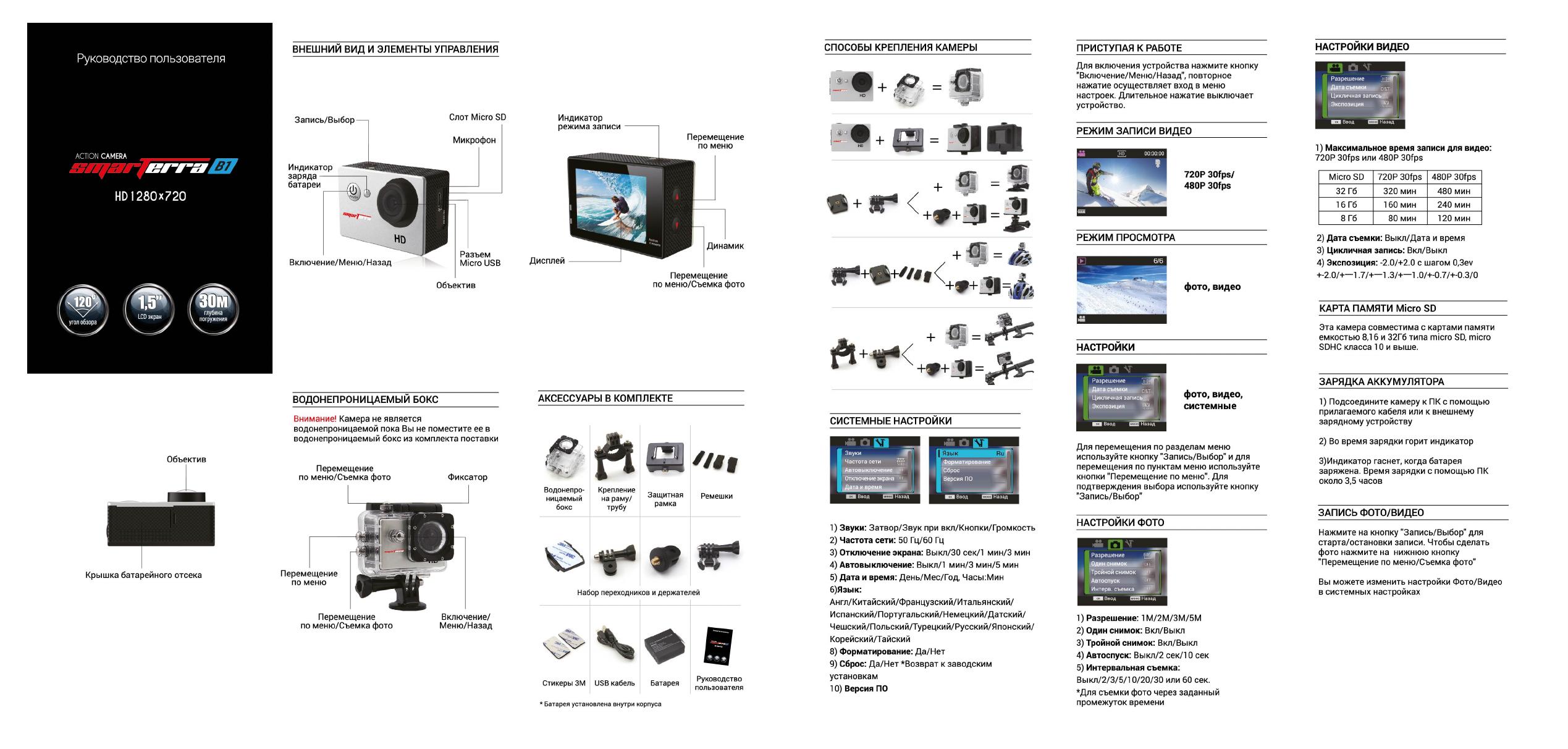 Camera инструкция на русском. Экшен камера Smarterra b1 + Silver. Экшен камера инструкция. Инструкция по эксплуатации экшн камеры. Руководство пользователя Smarterra.