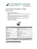 Cirago BTA3310 Техническая спецификация
