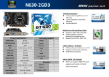 MSI N630-2GD3 Техническая спецификация