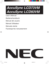 NEC ACCUSYNC LCD73V Руководство пользователя