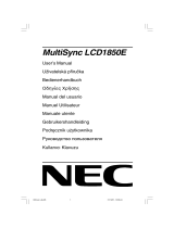 NEC MultiSync® LCD1850E Инструкция по применению