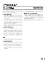 Pioneer S-C73A Руководство пользователя