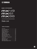 Yamaha MX61 Техническая спецификация
