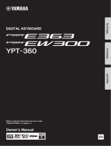 Yamaha PSR-E363 Руководство пользователя