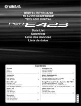 Yamaha PSR-E423 Техническая спецификация