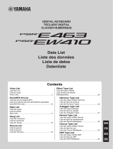 Yamaha PSR-E463 Техническая спецификация