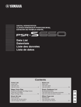 Yamaha PSR-S650 Техническая спецификация