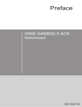 MSI X99S GAMING 9 ACK Инструкция по применению