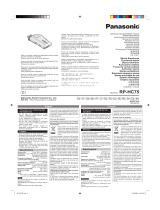 Panasonic RPHC75 Инструкция по применению