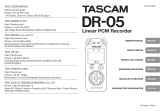 Tascam DR 05 Инструкция по применению