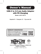 Tripp Lite USB-C to 3.5mm Audio Adapter Инструкция по применению