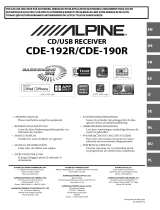 Alpine CDE-190R Руководство пользователя