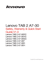 Lenovo Tab 2 A7-30 8Gb 3G White (59444616) Руководство пользователя