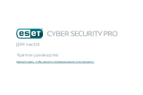 ESET Cyber Security Pro for macOS Инструкция по началу работы