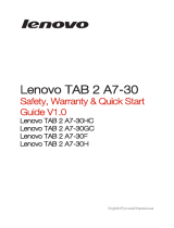 Lenovo Tab 2 A7-30 7" 16Gb 3G Pink (59435921) Руководство пользователя