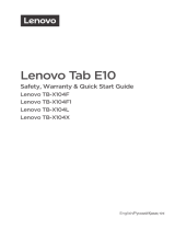 Lenovo Tab E10 TB-X104L 32Gb (ZA4C0001RU) Руководство пользователя