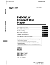 Sony CDX-CA750 Инструкция по применению