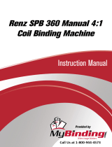 MyBinding Renz SPB 360 ComfortPlus Electric 4:1 Coil Binding Machine Руководство пользователя
