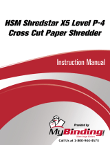MyBinding HSM Shredstar X5 Level 3 Cross Cut Paper Shredder Руководство пользователя