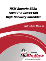 MyBinding HSM Securio B26c Level P-6 Cross-Cut High-Security Shredder Руководство пользователя