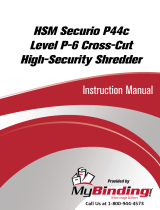 MyBinding HSM Securio P44c Level P-6 Cross-Cut High-Security Shredder Руководство пользователя
