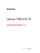 Lenovo TAB A10-70 Инструкция по началу работы