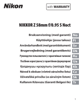 Nikon NIKKOR Z 58mm f/0.95 S Noct Руководство пользователя