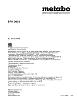 Metabo SPA 2002 W Инструкция по эксплуатации