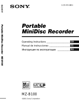 Sony MZ-B100 - Minidisc Business Product Recorder Руководство пользователя