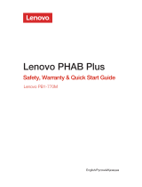 Lenovo PHAB Plus PB1-770M Safety, Warranty & Quick Start Manual