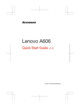 Lenovo A606 Инструкция по началу работы