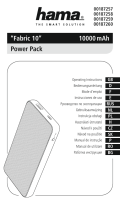 Hama 00187257 Fabric 10 10000mAh Power Pack Инструкция по применению