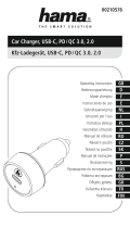 Hama 00210576 Car Charger, USB-C, PD/ QC 3.0, 2.0 Инструкция по применению